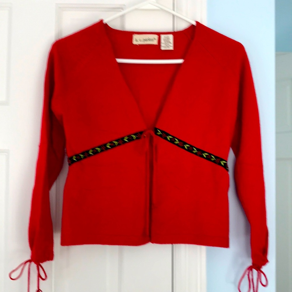 KC Parker Girls Holiday sweater. Pretty velvet and bead detail. So sweet !